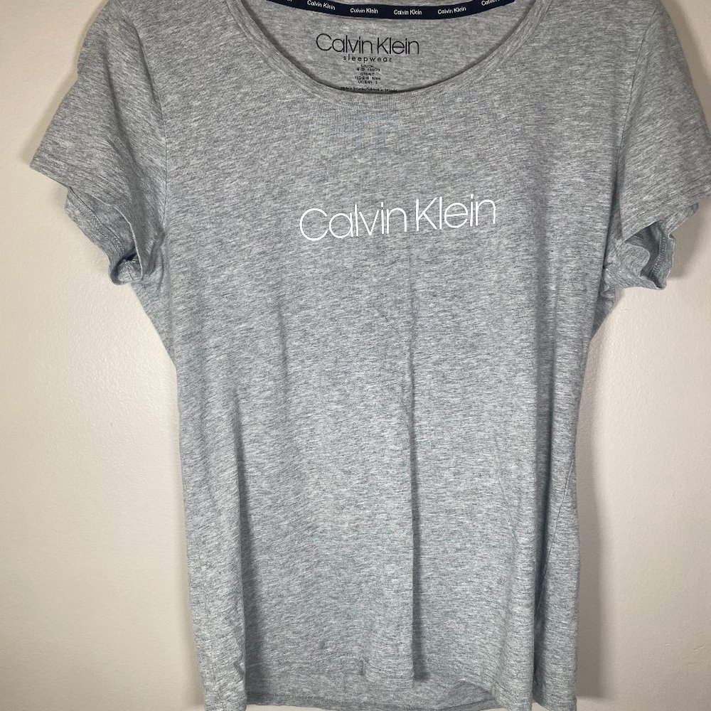 Calvin Klein Grey Short Sleeve Sleepwear Shirt